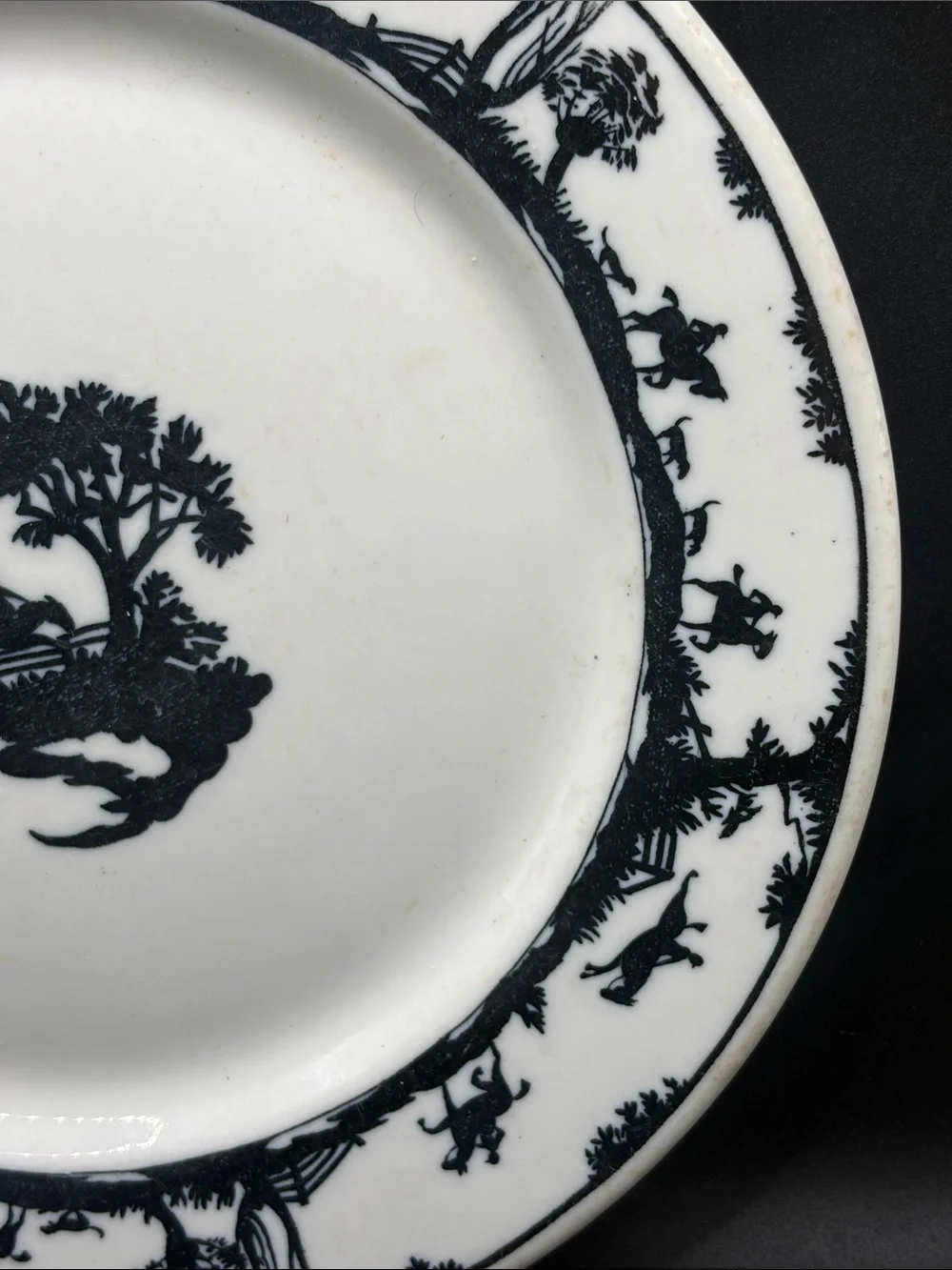 Warwick Nathan Straus & Sons Hunt Scene Silhouette Restaurant Ware Vintage Plate